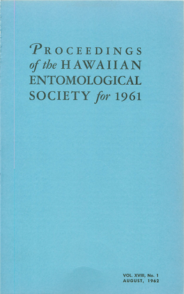 Proceedings of the HAWAIIAN ENTOMOLOGICAL SOCIETY for 1961