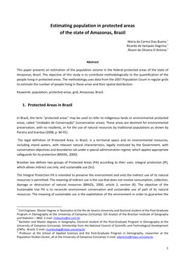 Estimating Population in Protected Areas of the State of Amazonas, Brazil