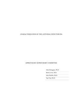 Characterization of the Antiviral Effector Ifi6