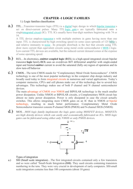 Chapter -1 Logic Families