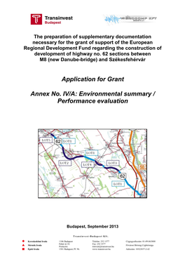 Environmental Summary / Performance Evaluation