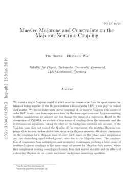 Massive Majorons and Constraints on the Majoron-Neutrino Coupling