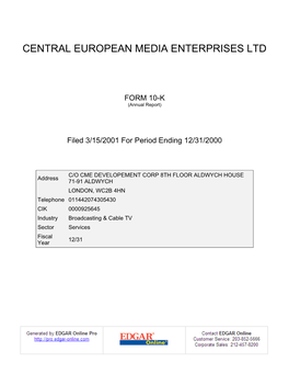 Central European Media Enterprises Ltd