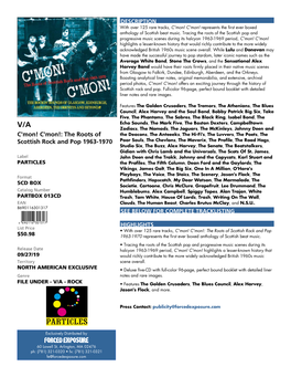 C'mon! C'mon!: the Roots of Scottish Rock and Pop 1963-1970 Represents the First Ever Boxed Anthology of Scottish Beat Music