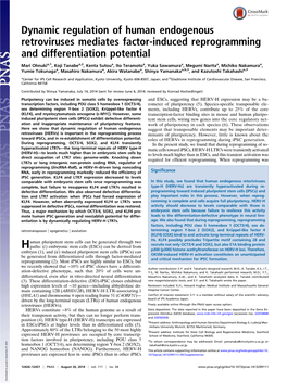 Dynamic Regulation of Human Endogenous Retroviruses Mediates Factor-Induced Reprogramming and Differentiation Potential