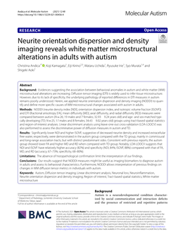 Neurite Orientation Dispersion and Density Imaging Reveals White