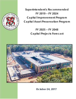 Superintendent's Recommended Fy 2019 Cip