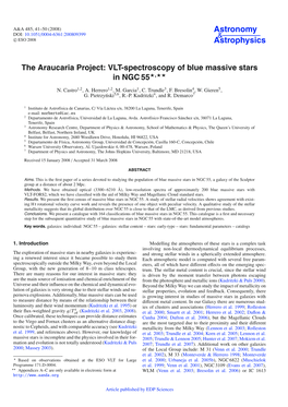 VLT-Spectroscopy of Blue Massive Stars in NGC 55�,