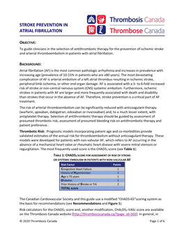 Stroke Prevention in Atrial Fibrillation