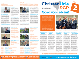 En Leer De Christenunie/SGP in Zuidplas Beter Kennen