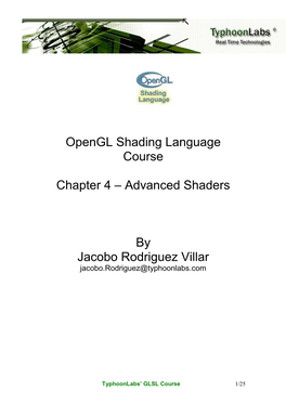 Opengl Shading Language Course Chapter 4 – Advanced Shaders By