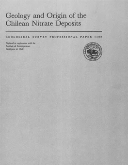 Geology and Origin of the Chilean Nitrate Deposits by GEORGE E