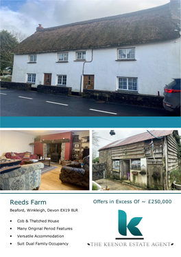 Reeds Farm Offers in Excess of ~ £250,000 Beaford, Winkleigh, Devon EX19 8LR