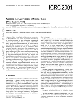 Gamma-Ray Astronomy of Cosmic Rays