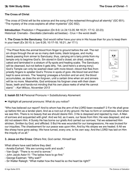 The 1844 Study Bible the Cross of Christана1 the Cross