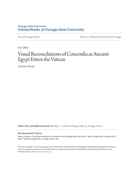 Visual Reconciliations of Concordia As Ancient Egypt Enters the Vatican J