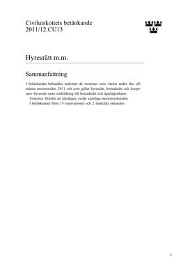 Hyresrätt M.M