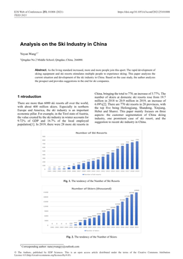 Analysis on the Ski Industry in China