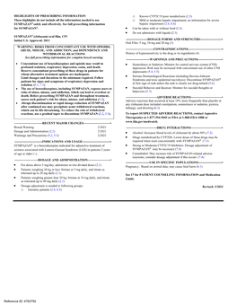 HIGHLIGHTS of PRESCRIBING INFORMATION These Highlights Do Not Include All the Information Needed to Use SYMPAZAN® Safely and Ef