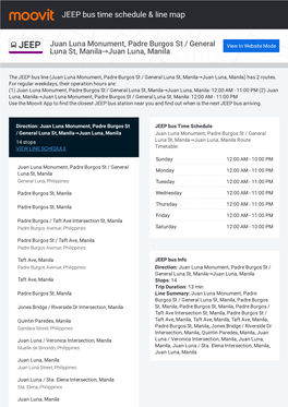 JEEP Bus Time Schedule & Line Route