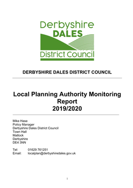 Local Planning Authority Monitoring Report 2019/2020