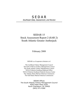 SEDAR 15 Greater Amberjack Assessment