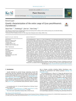 Genetic Characterization of the Entire Range of Cycas Panzhihuaensis (Cycadaceae)