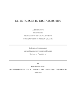 Elite Purges in Dictatorships