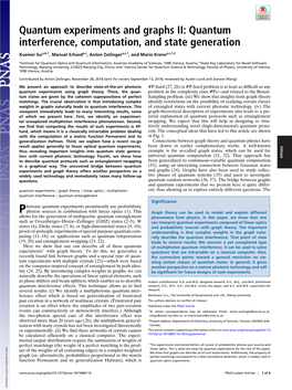 Quantum Experiments and Graphs II