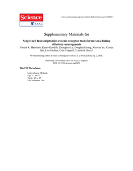 Single-Cell Transcriptomics Reveals Receptor Transformations During Olfactory Neurogenesis Naresh K