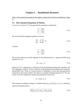 Hamiltonian Dynamics