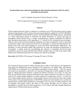 Pseudorandom Noise Code-Based Technique for Thin Cloud Discrimination with CO2 and O2 Absorption Measurements