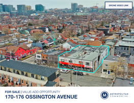170-176 OSSINGTON AVENUE PROPERTY OVERVIEW Metropolitan Commercial Realty Is Pleased to Oﬀer for Sale the 100% Freehold Interest in 170-176 Ossington Avenue