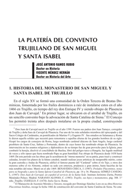 Pdf La Platería Del Convento Trujillano De San Miguel Y Santa Isabel / José