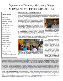 Alumni Newsletter 2017–2018 Ay