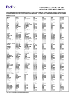 International Out-Of-Delivery-Area and Out-Of-Pickup-Area Surcharges