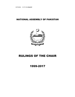 Rulings of the Chair (1999-2017)
