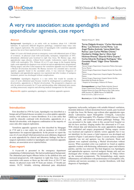 Acute Apendagitis and Appendicular Agenesis, Case Report