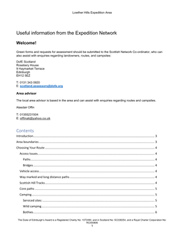 Lowther Hills Information Pack