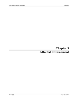 Chapter 3 Affected Environment