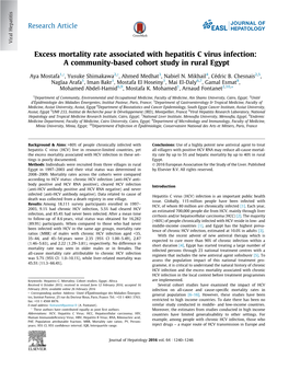 Excess Mortality Rate Associated with Hepatitis C Virus Infection: a Community-Based Cohort Study in Rural Egypt