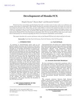 Development of Honda FCX