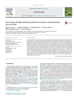 Assessment of High Enthalpy Geothermal Resources and Promising Areas of Chile