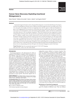 Cancer Gene Discovery: Exploiting Insertional Mutagenesis