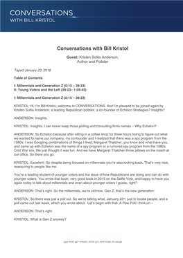 Conversations with Bill Kristol