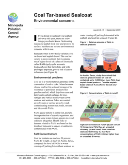 Coal Tar-Based Sealcoat Environmental Concerns