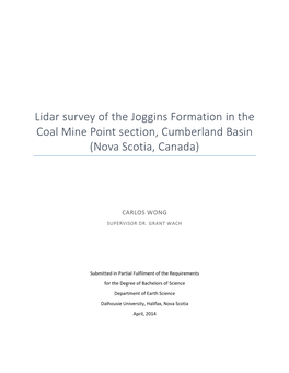 Lidar Survey of the Joggins Formation in the Coal Mine Point Section, Cumberland Basin (Nova Scotia, Canada)