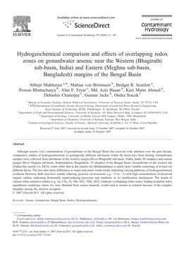Hydrogeochemical Comparison And