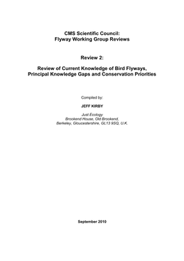 CMS Scientific Council: Flyway Working Group Reviews Review 2