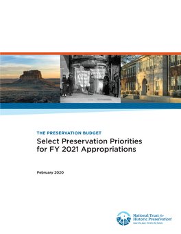 Select Preservation Priorities for FY 2021 Appropriations